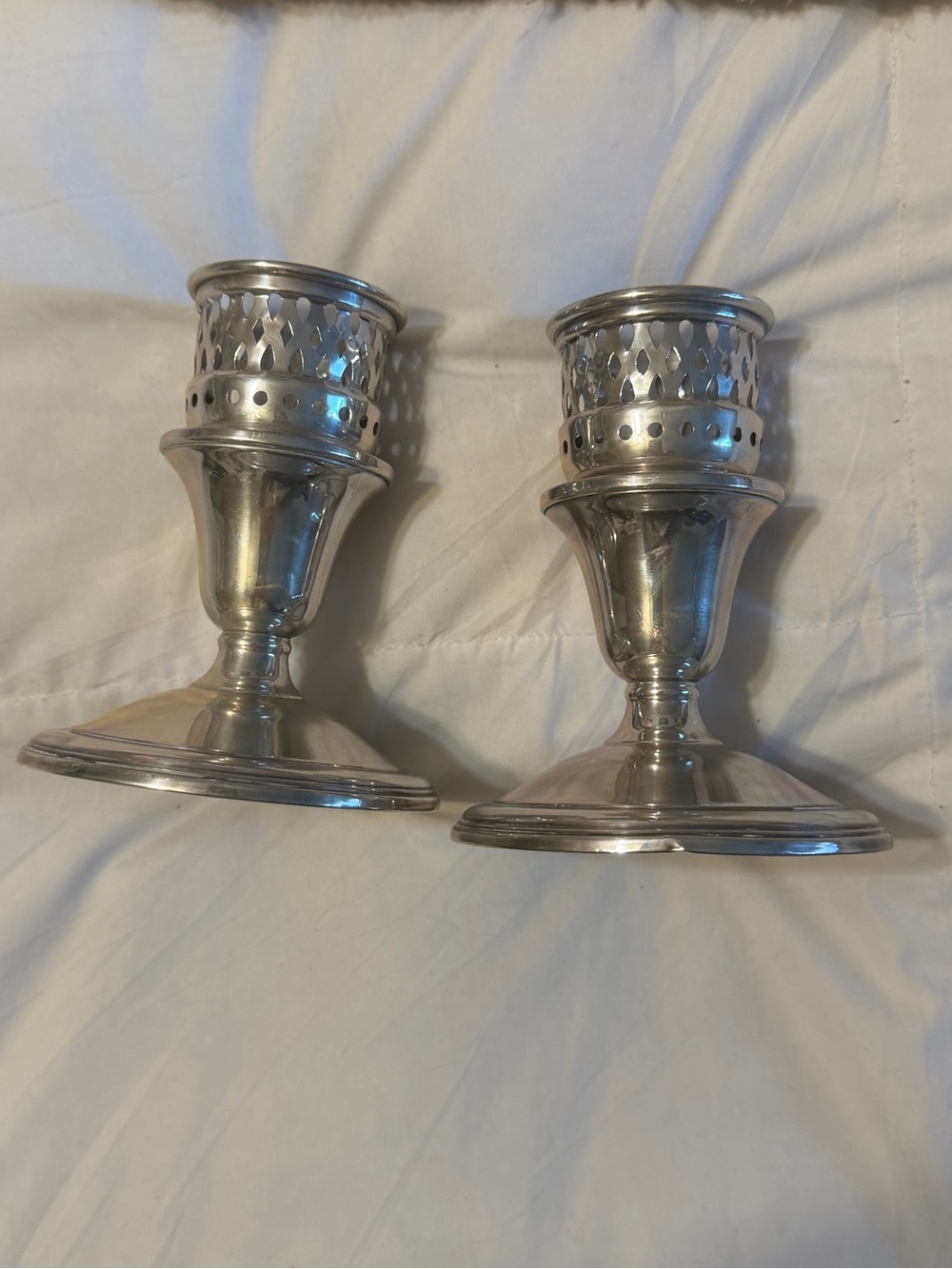 Vintage La Pierre Manufacturing Co. Sterling Silver Classic Candle Stick Holders